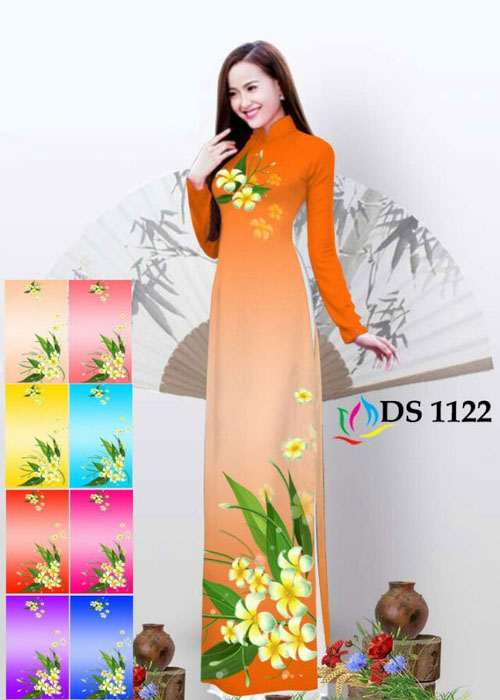 Vải áo dài truyền thống in 3D in 3D mã số DS-1122