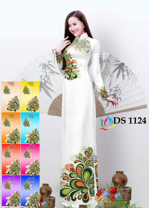 Vải áo dài truyền thống in 3D in 3D mã số DS-1124