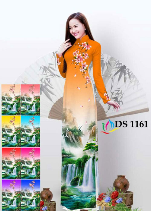 Vải áo dài truyền thống in 3D in 3D mã số DS-1161