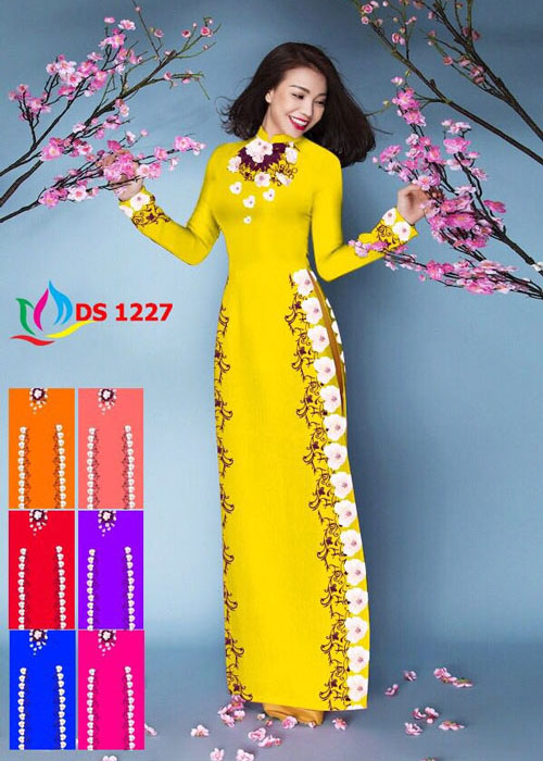 Vải áo dài truyền thống in 3D in 3D mã số DS-1227