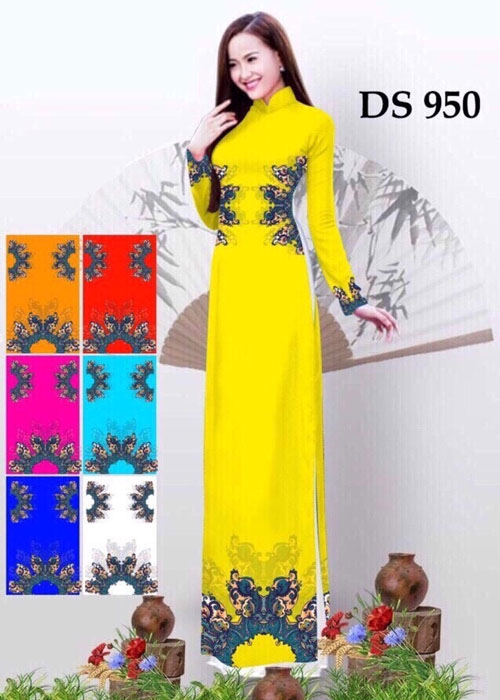 Vải áo dài truyền thống in 3D in 3D mã số DS-950