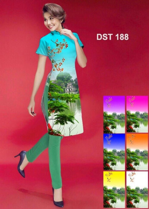 Vải áo dài cách tân in 3D in 3D mã số DST-188