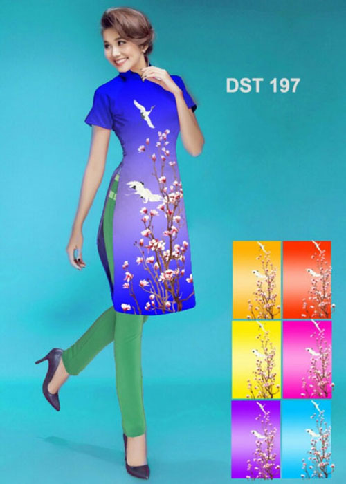 Vải áo dài cách tân in 3D in 3D mã số DST-197