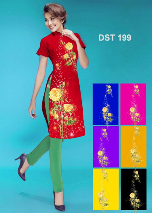 Vải áo dài cách tân in 3D in 3D mã số DST-199