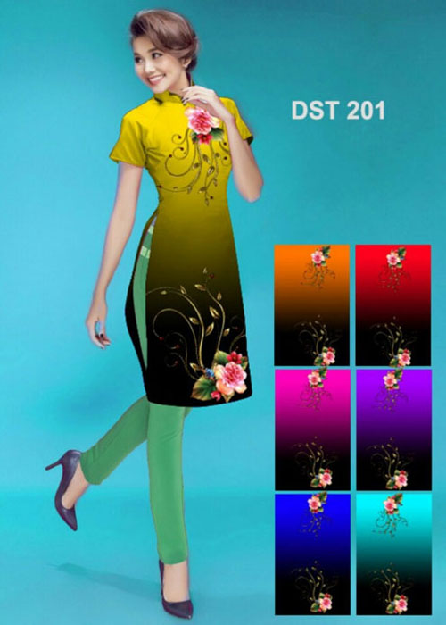 Vải áo dài cách tân in 3D in 3D mã số DST-201
