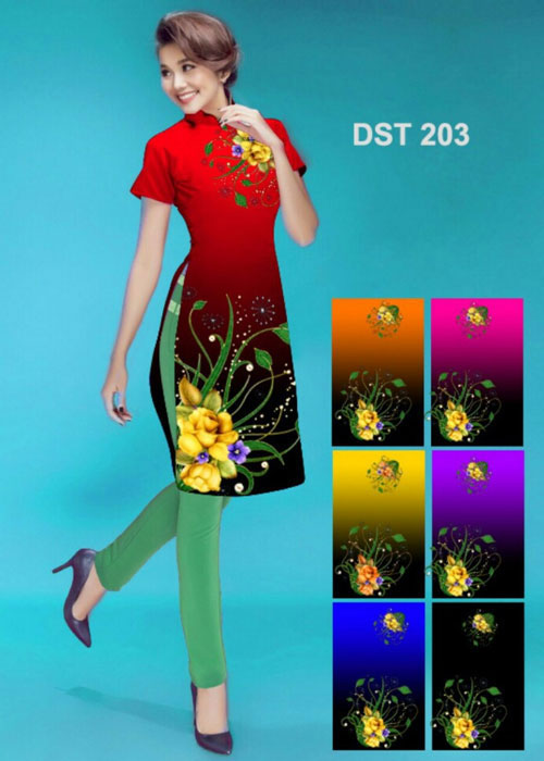 Vải áo dài cách tân in 3D in 3D mã số DST-203