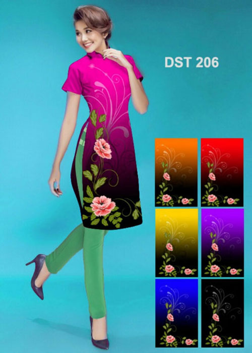 Vải áo dài cách tân in 3D in 3D mã số DST-206