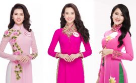 áo dài hồng đẹp
