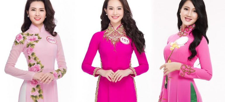 áo dài hồng đẹp